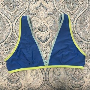 Aerie Blue Scoop Triangle Bikini Top Size L
